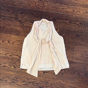 Alice + Olivia Pale Blush Tie-Neck Sleeveless Camisole